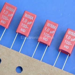 4x Wima 1uf 100v Mks - 2 Metallized Polyester Capacitor.