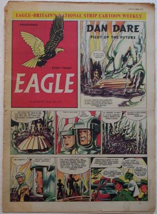 1950 Vintage " Eagle " Comic Vol.  1 19.  Dan Dare.  Cutaway Of A Grand Prix Ferrari.