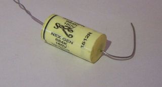 Sozo Nextgen 0.  68uf 160 Volt Yellow Mustard Vintage Capacitors