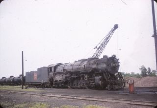 1956 Red Border Kodachrome Slide Photo Cb&q Burlington Locomotive 6324 Centralia
