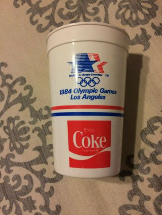 Rare 1984 Los Angeles Olympics Usa Coke Plastic Tumbler Cup Coca - Cola