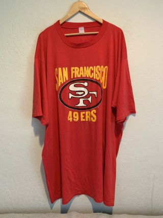 Vintage 90’s San Francisco 49ers Graphic T - Shirt Size 5xl Nfl Single Stitch Red