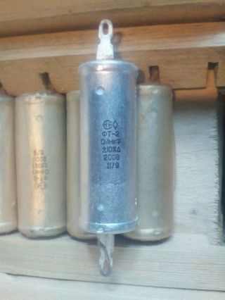 Matched Pair Military Ussr Teflon Capacitor Ft - 2 0.  1uf 100nf 200v 70`s