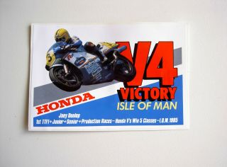 235 Joey Dunlop Honda V4 Victory Isle Of Man Sticker Vintage