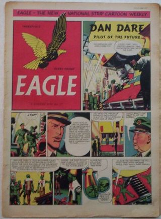 1950 Vintage " Eagle " Comic Vol.  1 17.  Dan Dare.  Cutaway Of A British Flying Boat