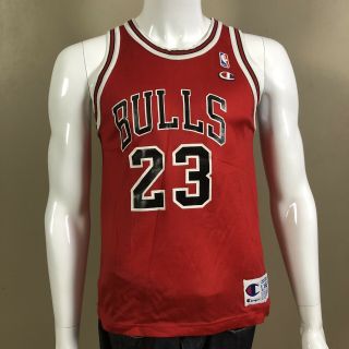 Vintage Champion Michael Jordan 23 Chicago Bulls Jersey Youth Sz L 14 - 16