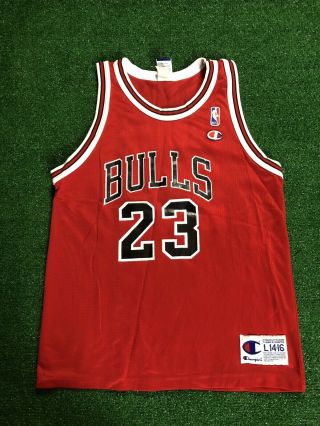 Vintage Champion Michael Jordan 23 Chicago Bulls Jersey Youth Sz L 14 - 16 2