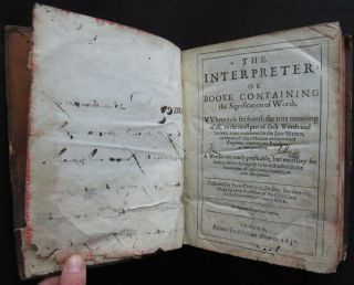Scarce THE INTERPRETER 1637 SIGNIFICATION of WORDS Cowell LAW DICTIONARY 3