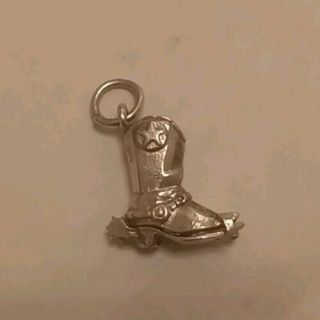 Vintage Sterling Silver 925 Opening Cow Boy Boot Charm With Lasoo Inside