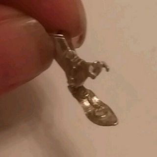 Vintage sterling silver 925 Opening Cow Boy Boot charm With Lasoo inside 2