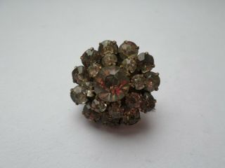 Small Vintage Circa Early 20th Century Diamante Cluster Brooch