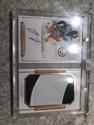 2017 National Treasures Juju - Smith Schuster Auto Steelers Patch Rookie Book /99