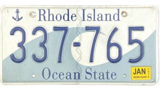 99 Cent Recent Rhode Island Wave License Plate 337 - 765