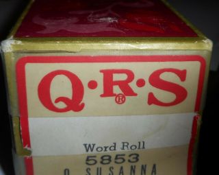 Vintage Q R S Piano Roll 5853 " O Susanna " Player By L Cook