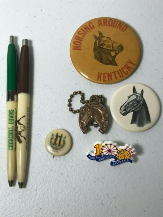 Vintage Souvenir Kentucky Derby Collectibles,  Pins,  Pens,  Key Chains