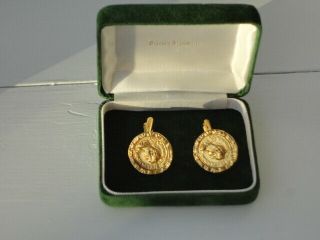 Vintage Gold Roman Coin Cuff Links From The British Museum