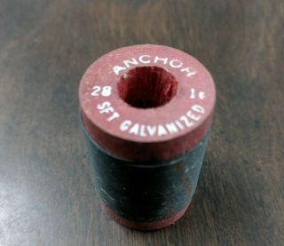 Vintage 28 Gauge Anchor Soft Galvanized Wire On Wood Spool