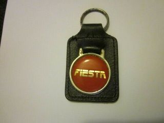 Vintage Ford Fiesta Key Fob Keyring Classic Car " Black With Red Disc