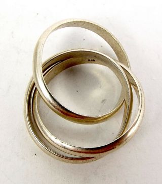 Vintage Sterling Silver Russian Wedding Ring Or Rolling Ring Marked 925