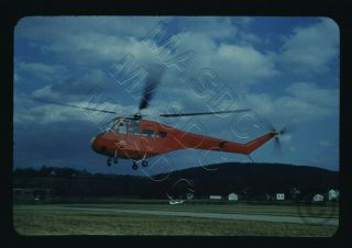 009 - 35mm Red Kodachrome Helicopter Slide - Doman Lz - 4a N74147 In Early 1950s