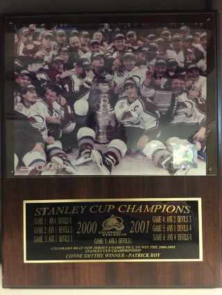 Colorado Avalanche 2001 Stanley Cup Champions Plaque By Healy Awards