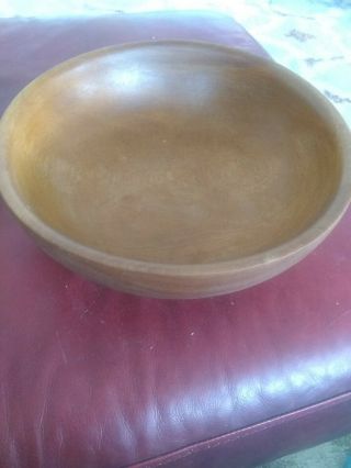 Vintage Large Wooden Serving Bowl For Salad & Fruit