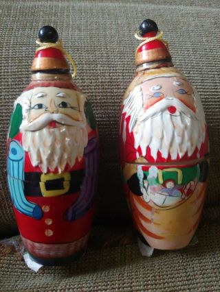 Vintage Babushka Matryoshka Russian Dolls Santa Ornaments