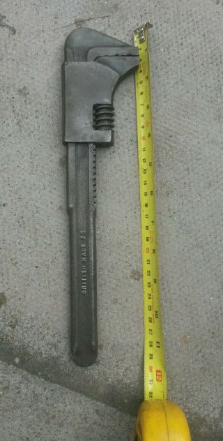 Vintage 11 " Adjustable Wrench Spanner Classic Car Tool