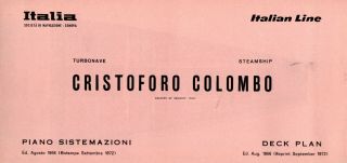 1960s Cristoforo Colombo Deck Plan W/ Interior Photos - Nautiques Ships Worldwide