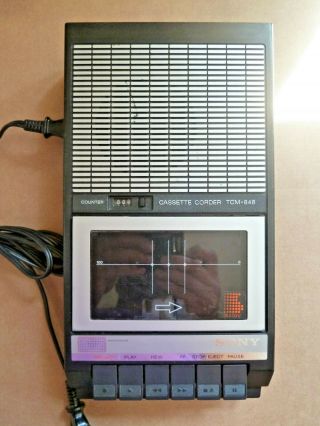 Vintage Sony Cassette Corder Tcm - 848 W/ Power Cord Perfect