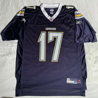 Philip Rivers 17 Los Angeles Chargers Blue Reebok Football Jersey Men 