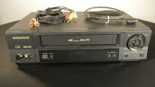 Magnavox Philips Vr602bmg21 Vcr Vhs Video Recorder 4 Head Hifi No Remote