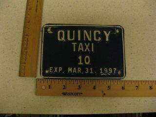 1997 97 Quincy Massachusetts Ma Mass Taxi Cab License Plate 10