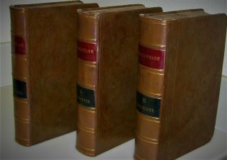 SHAKESPEARE,  COMPLETE.  3 VOL.  SET,  1847,  FULL LEATHER,  FULLY ILLUSTRATED 2