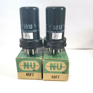 2 Matching National Union 6sf7 Vacuum Tubes Nos On Calibrated Tv 7
