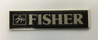 Vintage Fisher Stereo Speakers Audio Amplifier Console Name Badge Emblem Metal