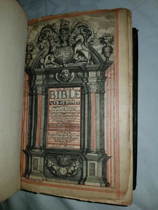 1665 KING JAMES BIBLE / COMPLETE / BINDING / 2