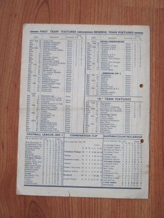 Tottenham Hotspur v Arsenal football programme 1953 - 54 - Vintage - Division 1 3