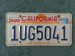 1980s California " Sunset " License Plate - The Golden State