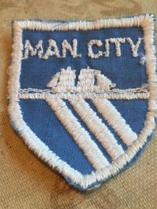 Manchester City Fc Football Club Sew On Patch Vintage Coffer Cloth Badge