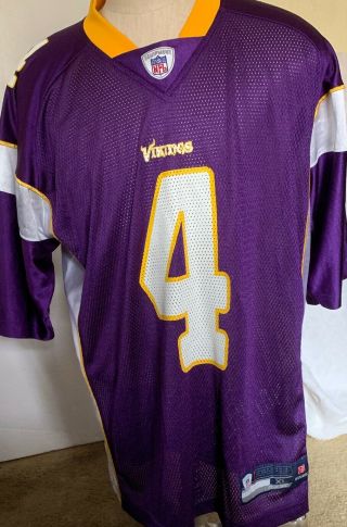 Reebok Nfl Brett Fabre 4 Minnesota Vikings Stitched Jersey Size Xl