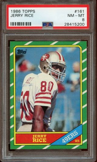 1986 Topps 161 Jerry Rice Psa 8 Nm - Mt 49ers Rc