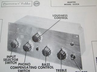 Martin 352ca Control & Pre - Amplifier Preamp Photofact