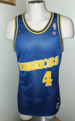 Chris Weber Vintage Nba Golden State Warriors 4 Jersey Size 44 Made In The Usa