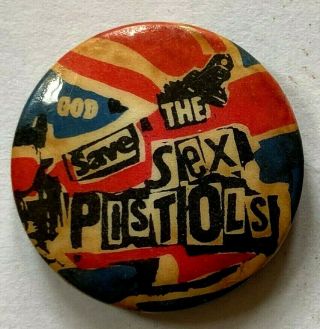 Sex Pistols - God Save The S.  P.  - Old Og Vtg 70/80`s Button Pin Badge 25mm Punk