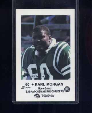 1983 Saskatchewan Roughriders Cfl Police Football Card 60 Karl Morgan Ucla