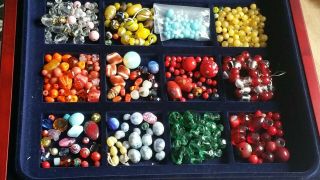A Selection Of Czech Vintage Art Deco Loose Glass Beads