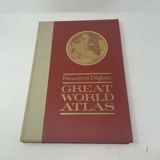 1963 Readers Digest Great World Atlas First Edition 11x16 Large Hardcover Book