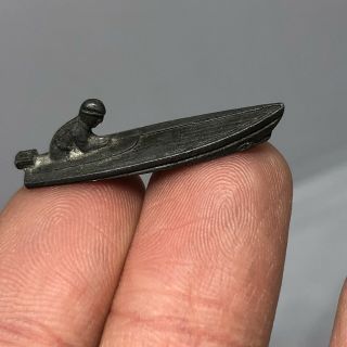 Vintage Miniature Metal Speed Boat Racer Helmet Guy Estate Find 1 1/4 Inches