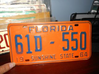Florida 1964 License Plate Issued In Flagler County